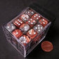 chessex Manufacturing 26824 D6 cube gemini Set Of 36 Dice  12 mm - copper & Steel With White Numbering