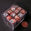 chessex Manufacturing 26824 D6 cube gemini Set Of 36 Dice  12 mm - copper & Steel With White Numbering