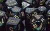 chessex Manufacturing 27415 Jade Scarab With gold Numbering Dice Set Of 7