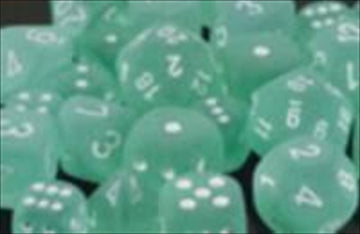 chessex Manufacturing 27605 16 mm Teal With White Numbering D6 Dice Set Of 12
