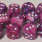 27657 16 mm Festive Violet With White Numbers D6 Dice Set Of 12