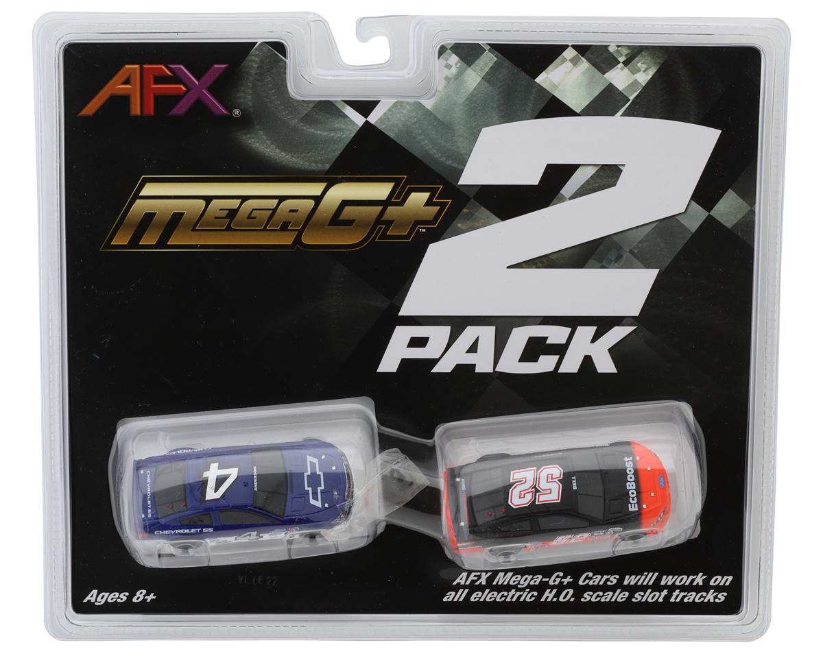 AFX Two Pack Stocker HO Slot Car Set (2) (Blue, Black) (LWB) (Mega G+) 22041