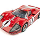 AFX Collector Series Ford GT40 Mk IV Le Mans #1 HO Slot Car (Red) (SWB) (Mega G+) 22042