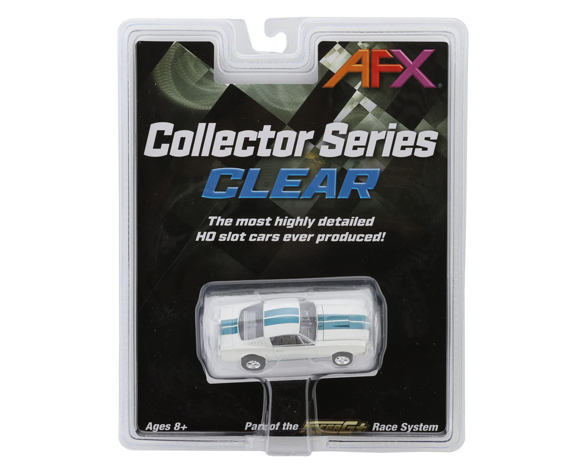 AFX 1965 Shelby Mustang GT350 HO Scale Slot Car (White) (LWB) (Mega G+) 22068