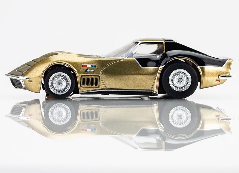 AFX AstroVette 1969 LMP12 LTD HO Slot Car (Gold) (SWB) (Mega G+) 22093