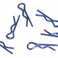Team Associated Metallic Blue Short Body Clips 6-Pack