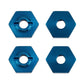 Team Associated Factory Team Blue Aluminum Wheel Hexes for Reflex 14