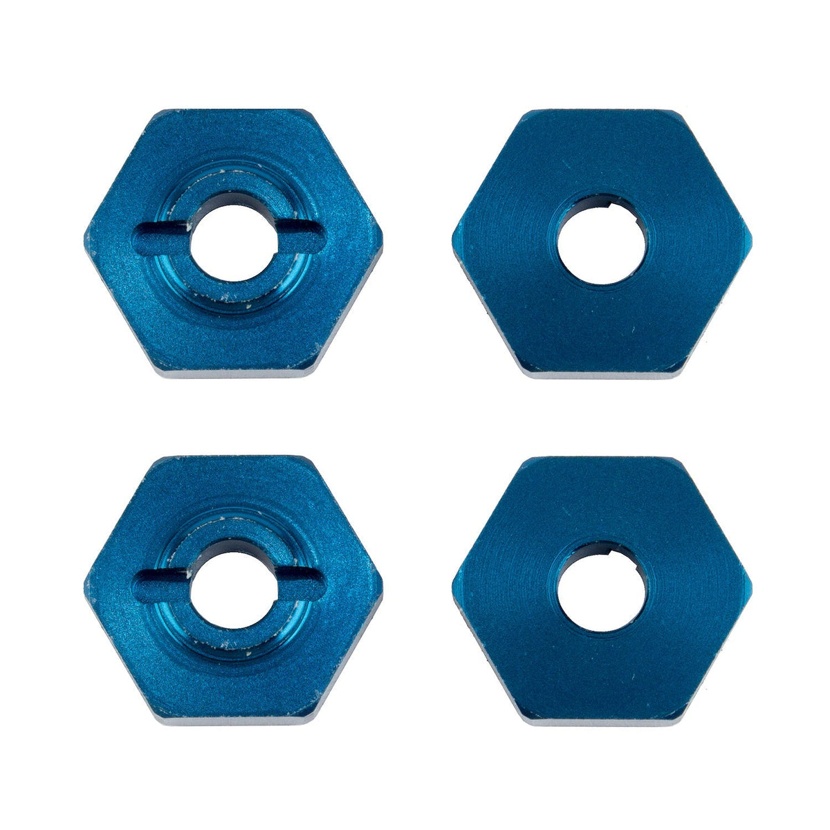Team Associated Factory Team Blue Aluminum Wheel Hexes for Reflex 14