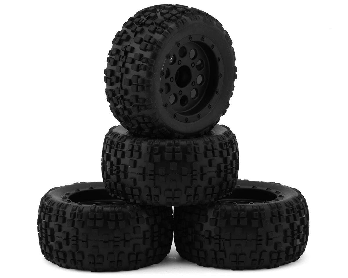 Team Associated Reflex 14MT Monster Truck Pre-Mounted Tires Black Set of 4