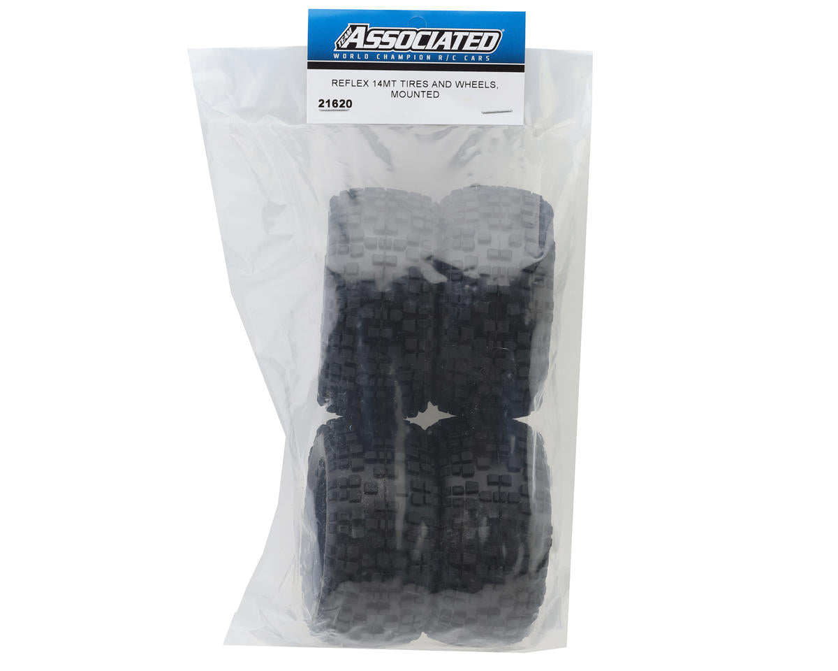 Team Associated Reflex 14MT Monster Truck Pre-Mounted Tires Black Set of 4