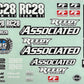 Team Associated RC28R Decal Sheet – 1/28 Scale Graphics Replacement
