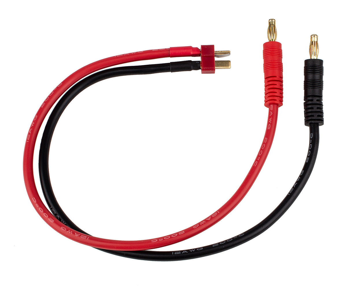 Team Associated T-Plug Deans 350mm Charge Lead with 4mm Bullet Connectors