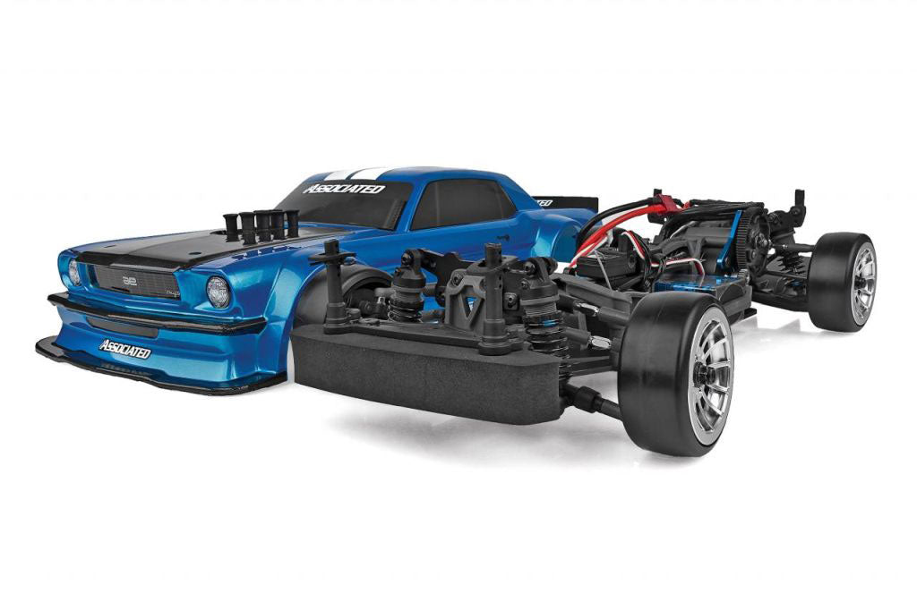 Team Associated DC10 RTR Combo 1/10 Scale Electric Brushless RWD Drift Car with Battery and Charger - Blue