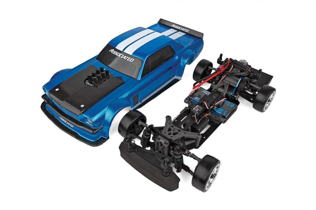 Team Associated DC10 RTR Combo 1/10 Scale Electric Brushless RWD Drift Car with Battery and Charger - Blue