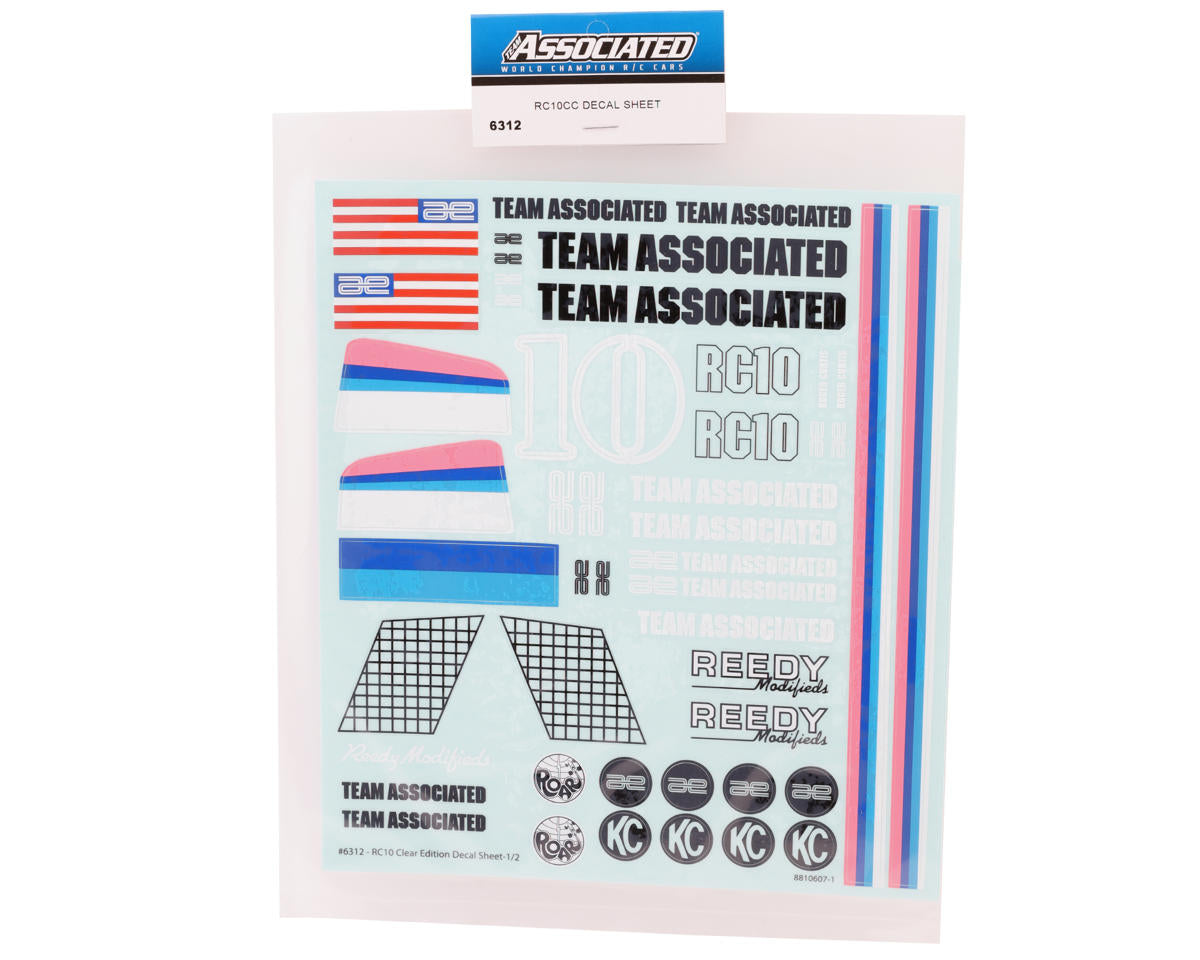 Team Associated RC10CC Decal Sheets