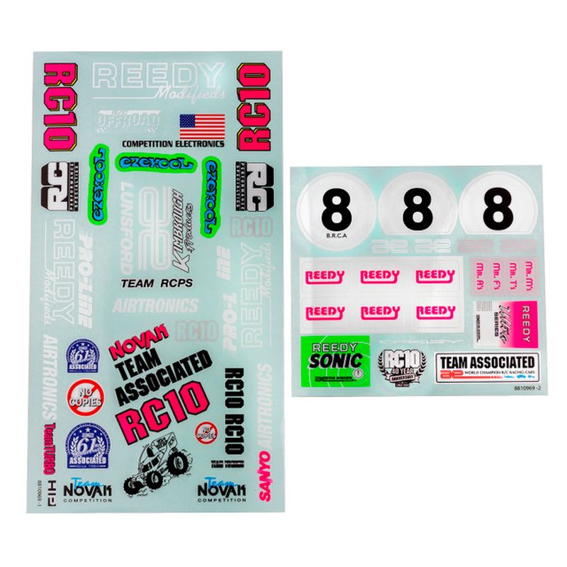Team Associated RC10 BK Decal Sheet - Brian Kinwald Edition