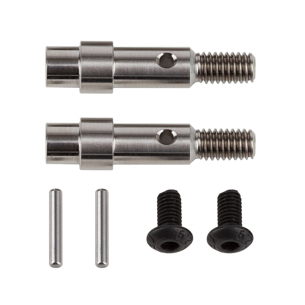 Team Associated RC10B6 Factory Team Titanium Hex Adapter Front Axles