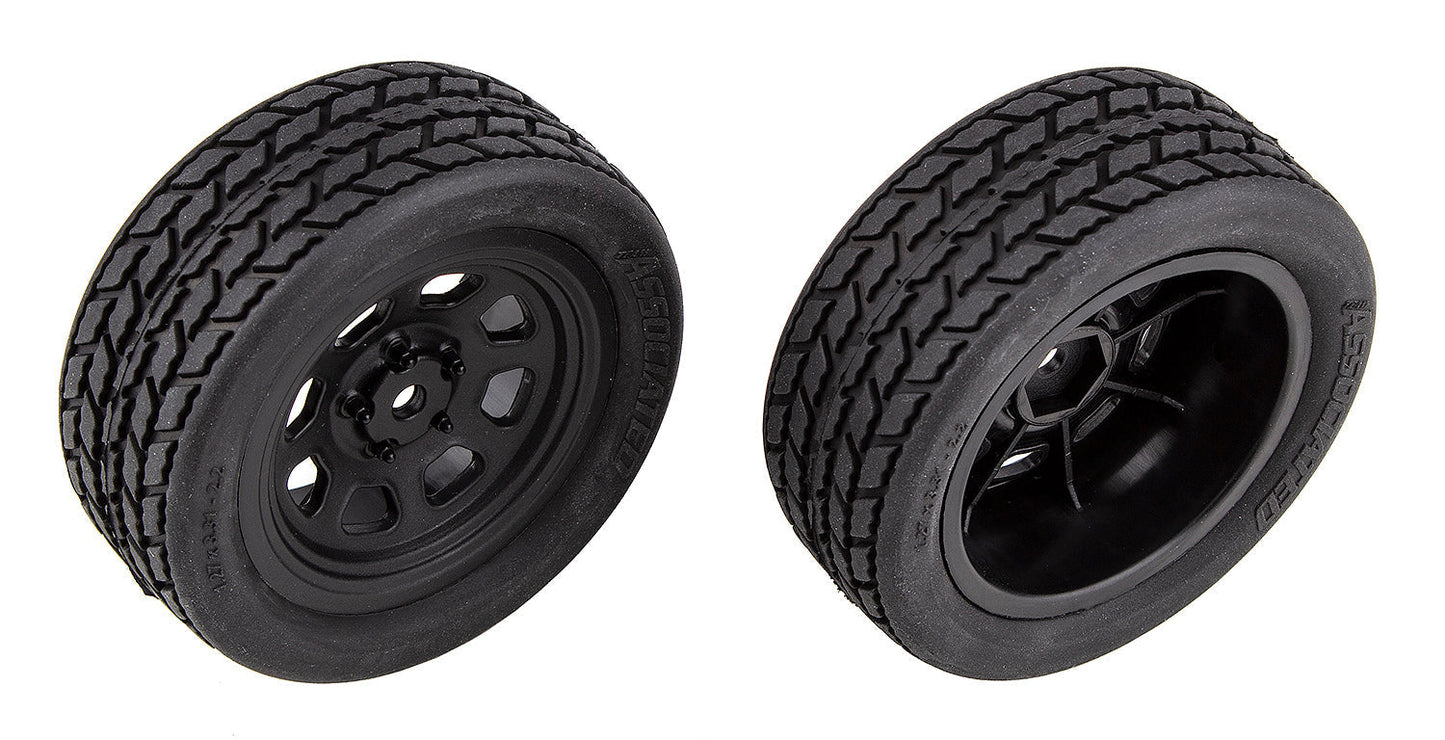 Team Associated SR10 Front Wheels with Street Stock Tires Mounted