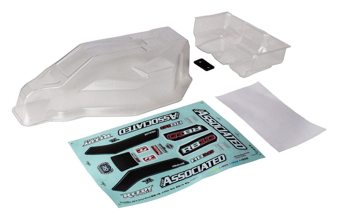Team Associated RB10 Clear Body and Wing Set for 1/10 Scale Off‑Road Buggy