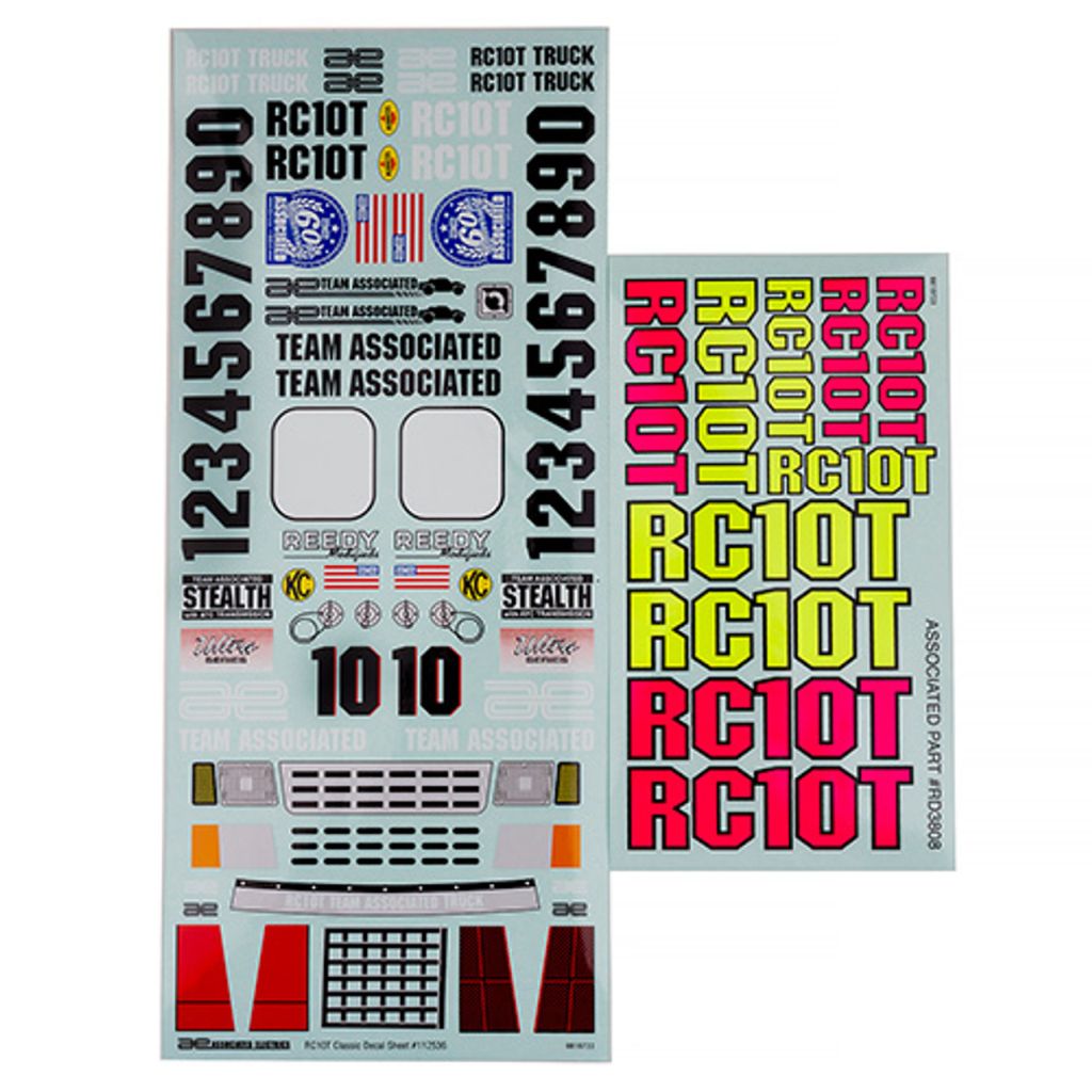 Team Associated RC10T Decal Sheet Set - Stadium Truck Graphics