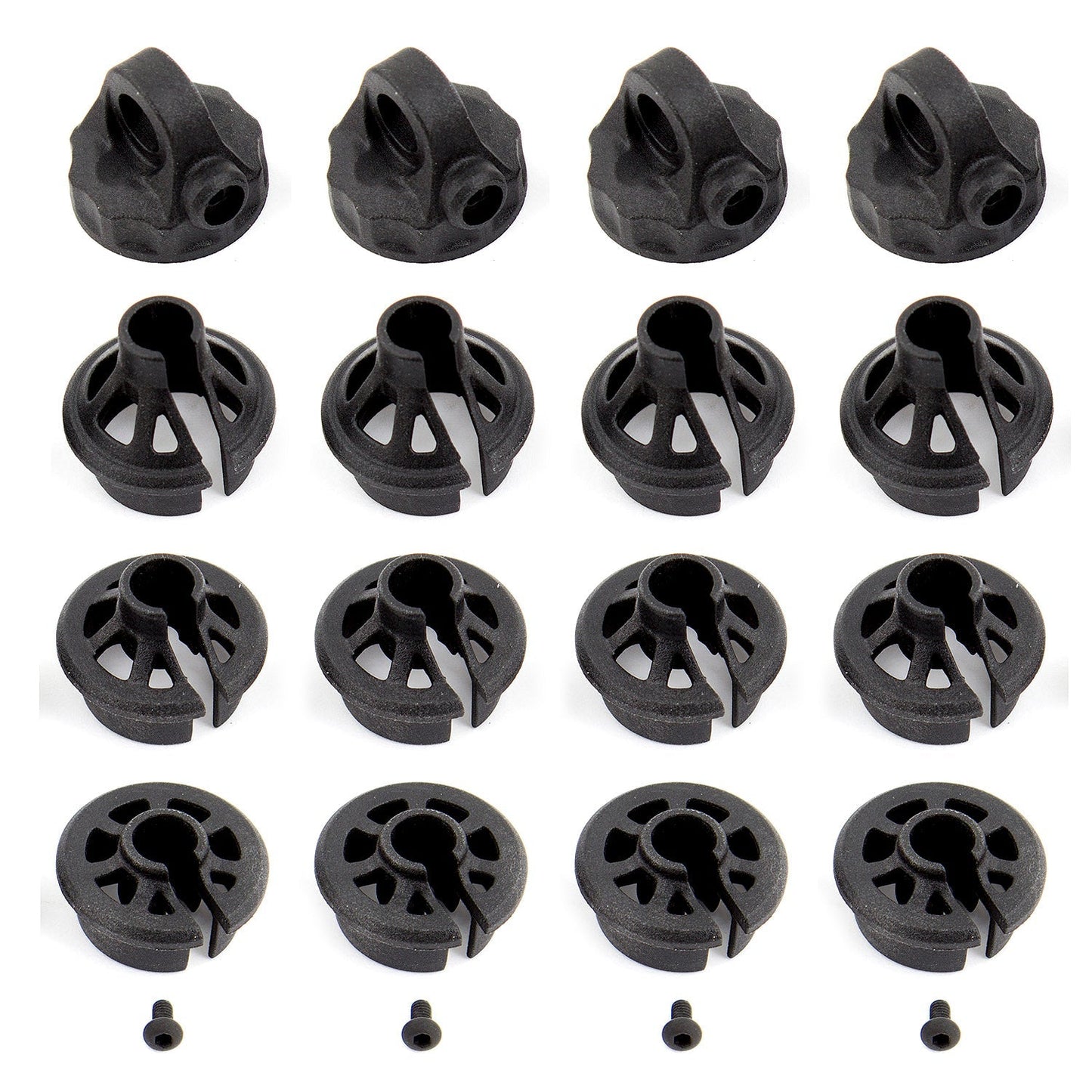 Team Associated Shock Caps and Spring Cups - RC10 B6 Shock Rebuild Set