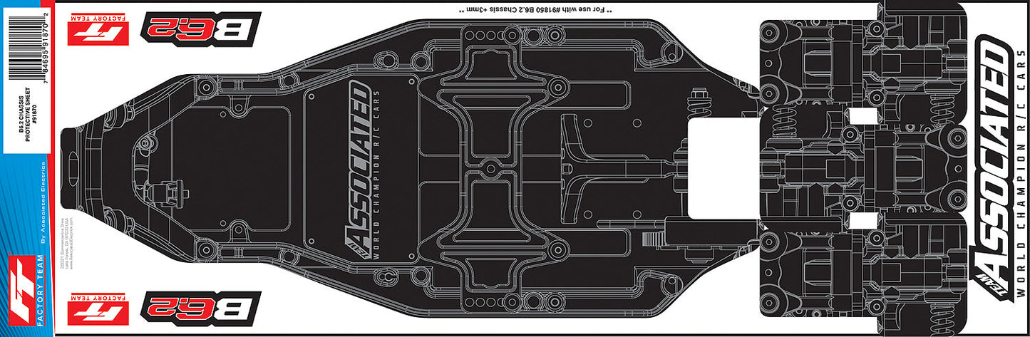 Team Associated RC10B6.2 Factory Team Chassis Protective Sheet Printed for RC10B6.2