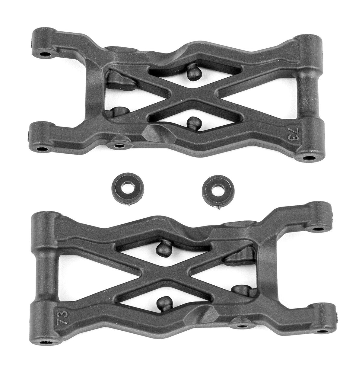 Team Associated RC10B6.2 Factory Team Rear Suspension Arms 73mm Carbon Fiber