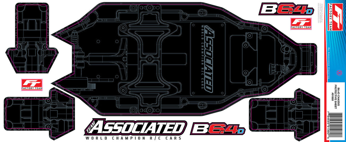 Team Associated RC10B6.4D Factory Team Chassis Protective Sheet Printed