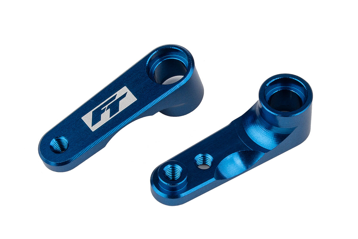 Team Associated RC10B6.4 Factory Team Steering Bellcranks Blue Aluminum