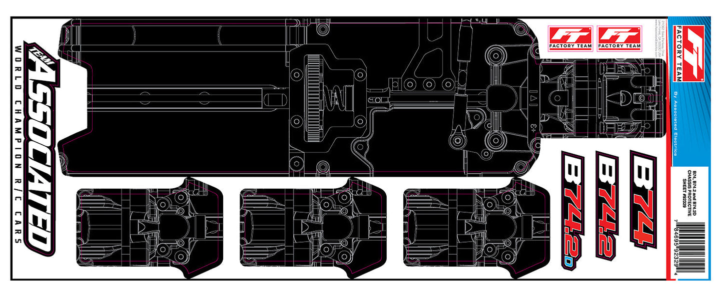 Team Associated RC10B74.2 Factory Team Printed Chassis Protective Sheet