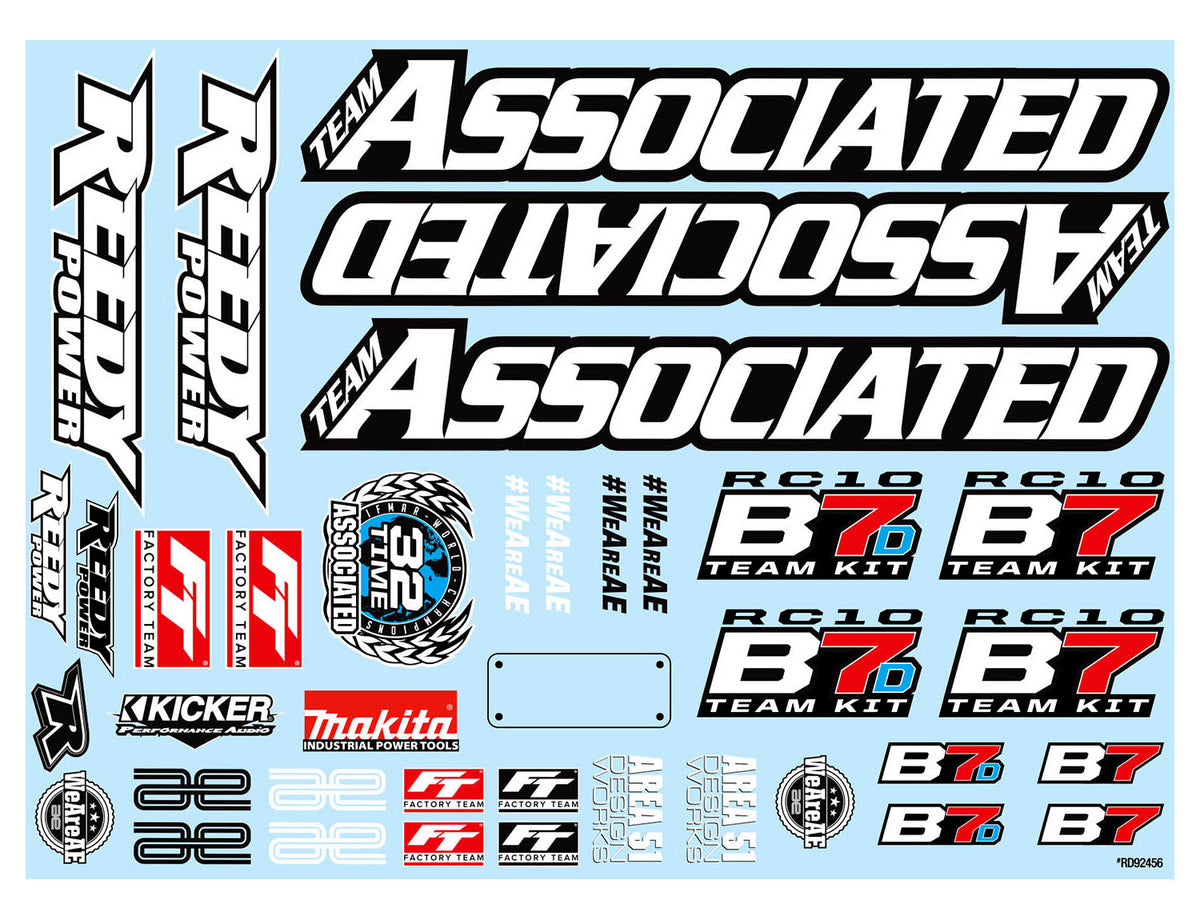 Team Associated RC10B7 Decal Sheet
