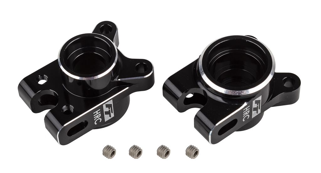 Team Associated RC10B7 Factory Team HRC Rear Hub Set - Black Aluminum