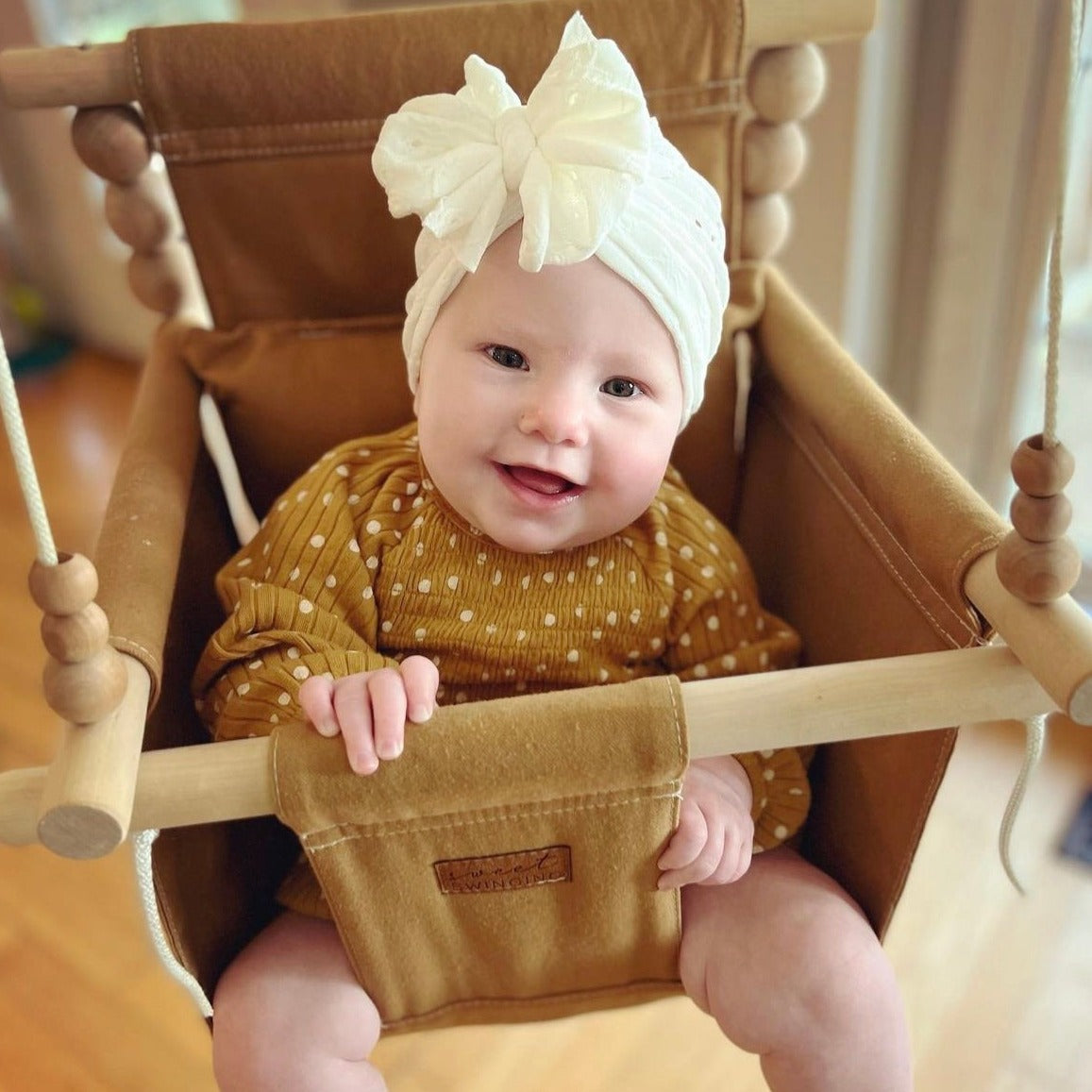 Indoor High Back Baby & Toddler Swing-Nutmeg