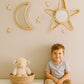 Rattan Star Wall Mirror – Boho & Space Kids Room Decor - Celestial Theme - Universe theme kids room