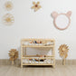 Kids Pink Rattan Teddy Bear Wall Mirror – Baby Girl Nursery & Kids Room Décor Gift