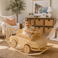 Vintage Inspired Rattan Rocking Car for Toddlers