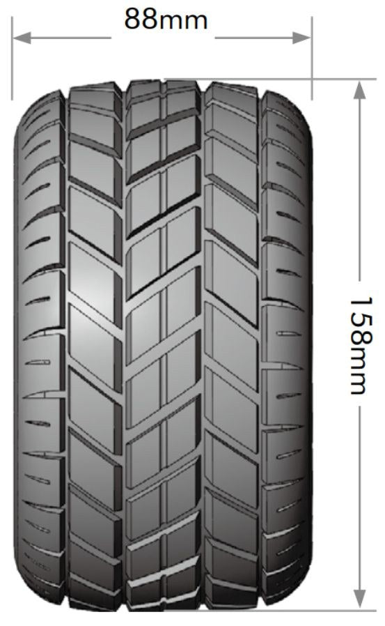 Louise R/C ST-Rocket Sport 1/8 3.8" Stadium Truck MFT Belted Road Tires, 17mm Hex (0" & 1/2" Offset)