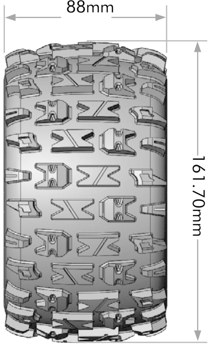 Louise R/C ST-Pioneer Sport 1/8 3.8" Stadium Truck MFT Belted Tires, 17mm Hex (0" & 1/2" Offset)