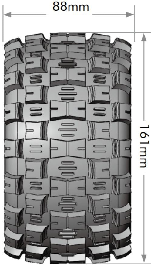 Louise R/C ST-MCross Sport 1/8 3.8" Stadium Truck MFT Belted Tires, 17mm Hex (0" & 1/2" Offset)