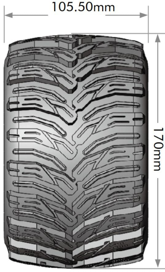 Louise R/C MT-Cyclone Sport 1/8 3.8" Monster Truck MFT Belted Tires, 17mm Hex (0" & 1/2" Offset)