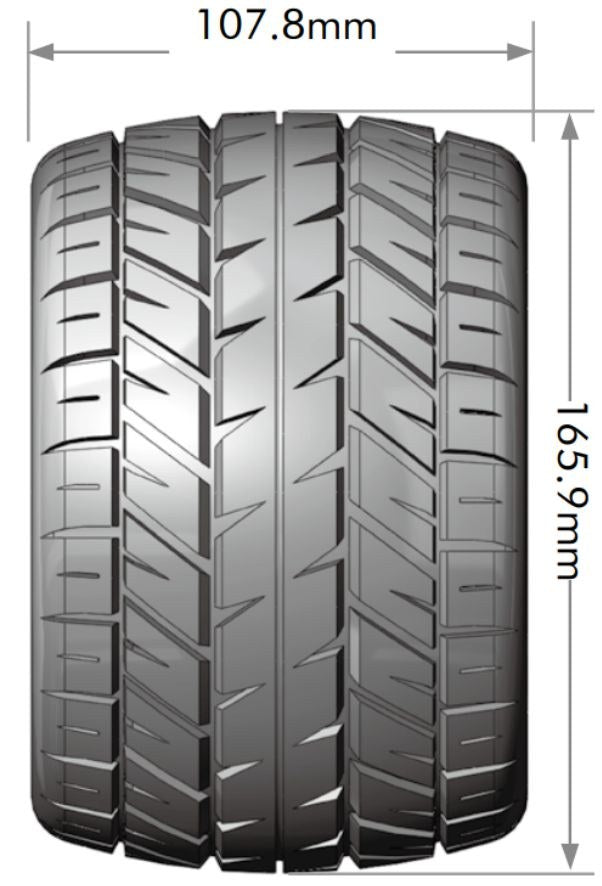 Louise R/C MT-Rocket Sport 1/8 3.8" Monster Truck MFT Belted Road Tires, 17mm Hex (0" & 1/2" Offset)