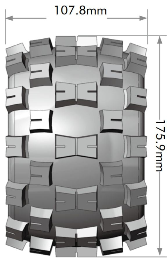 Louise R/C MT-MCross Sport 1/8 3.8" Monster Truck MFT Belted Tires, 17mm Hex (0" & 1/2" Offset)