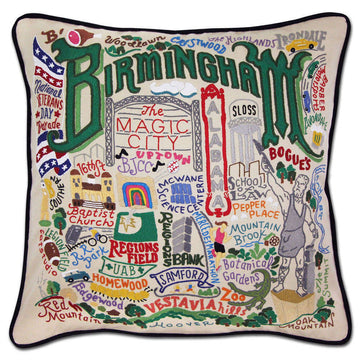 Birmingham Embroidered Pillow by CatStudio