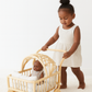 Rattan Doll Stroller – Handmade Boho Doll Pram for Imaginative Play