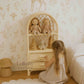 Boho Rattan Kids Bookshelf & Toy Storage | Montessori Doll Shelf – Eco-Friendly Nursery & Playroom Furniture