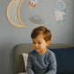 Rattan Moon Wall Mirror – Boho Space & Mystical Kids Room Decor