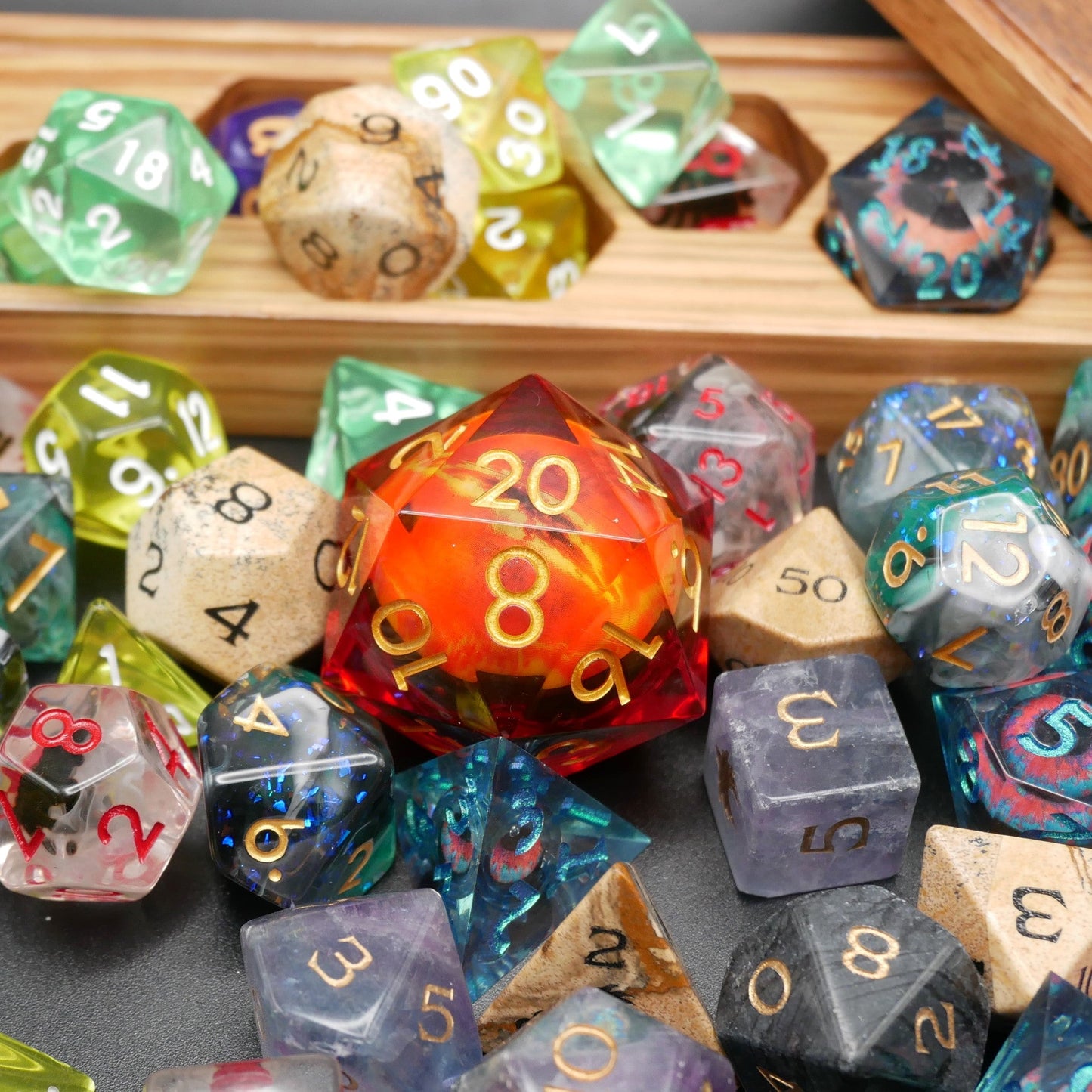 Mystery Liquid Bundle - 9 Dice Sets + 1 RPG Accessory