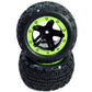 BlackZon Slyder ST Assembled Wheels & Tires (Black/Green) - OEM Replacement - 540094