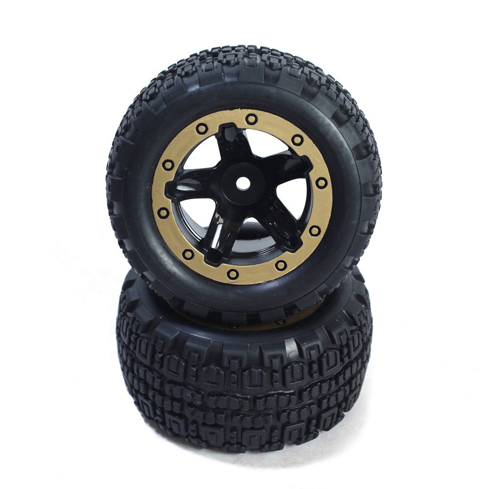 BlackZon Slyder ST Assembled Wheels & Tires (Black/Gold) - OEM Replacement - 540095
