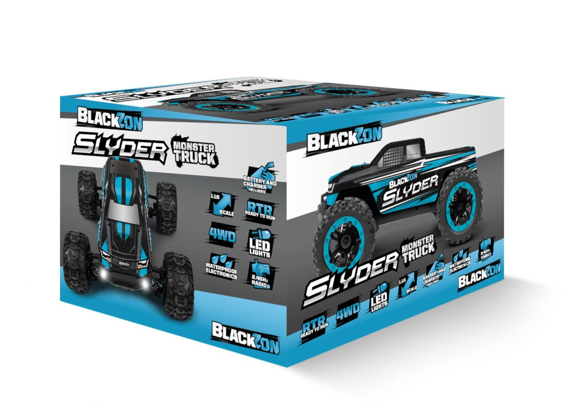 BlackZon Slyder 1/16th RTR 4WD Electric Monster Truck Blue